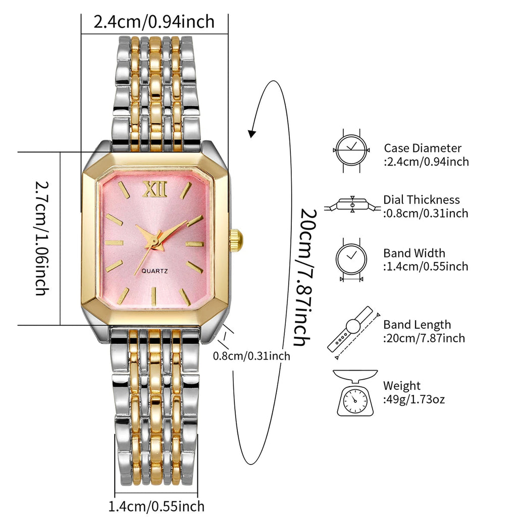 Fashion Rectangle Women Quartz Watch Ladies Roma Dial Wristwatch Reloj Mujer Girls Clock Gift (Without Box) Jewelry Precision