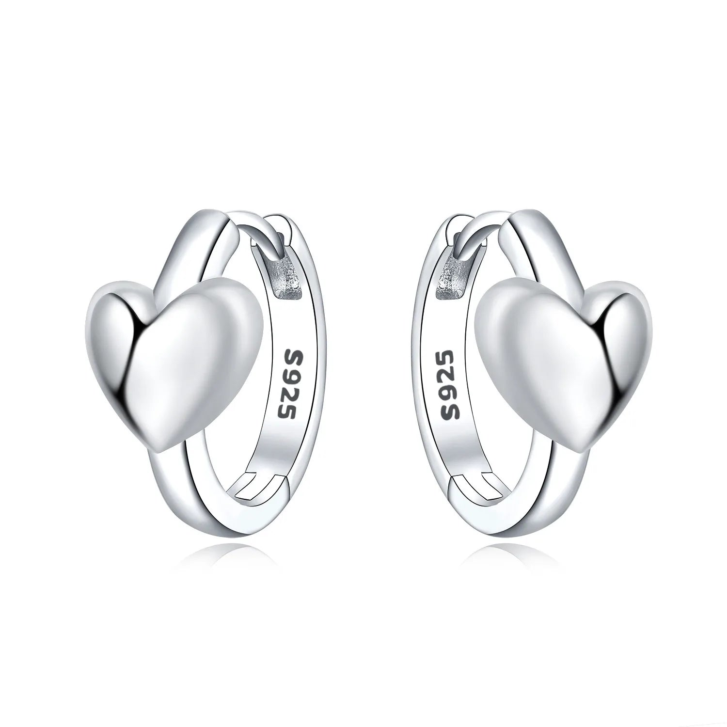 925 Sterling Silver Simple Love Heart Series Jewelry Zircon Circle Hoop Earrings Women Fine Earring S925Jewelry Gift Accessories Jewelry Precision