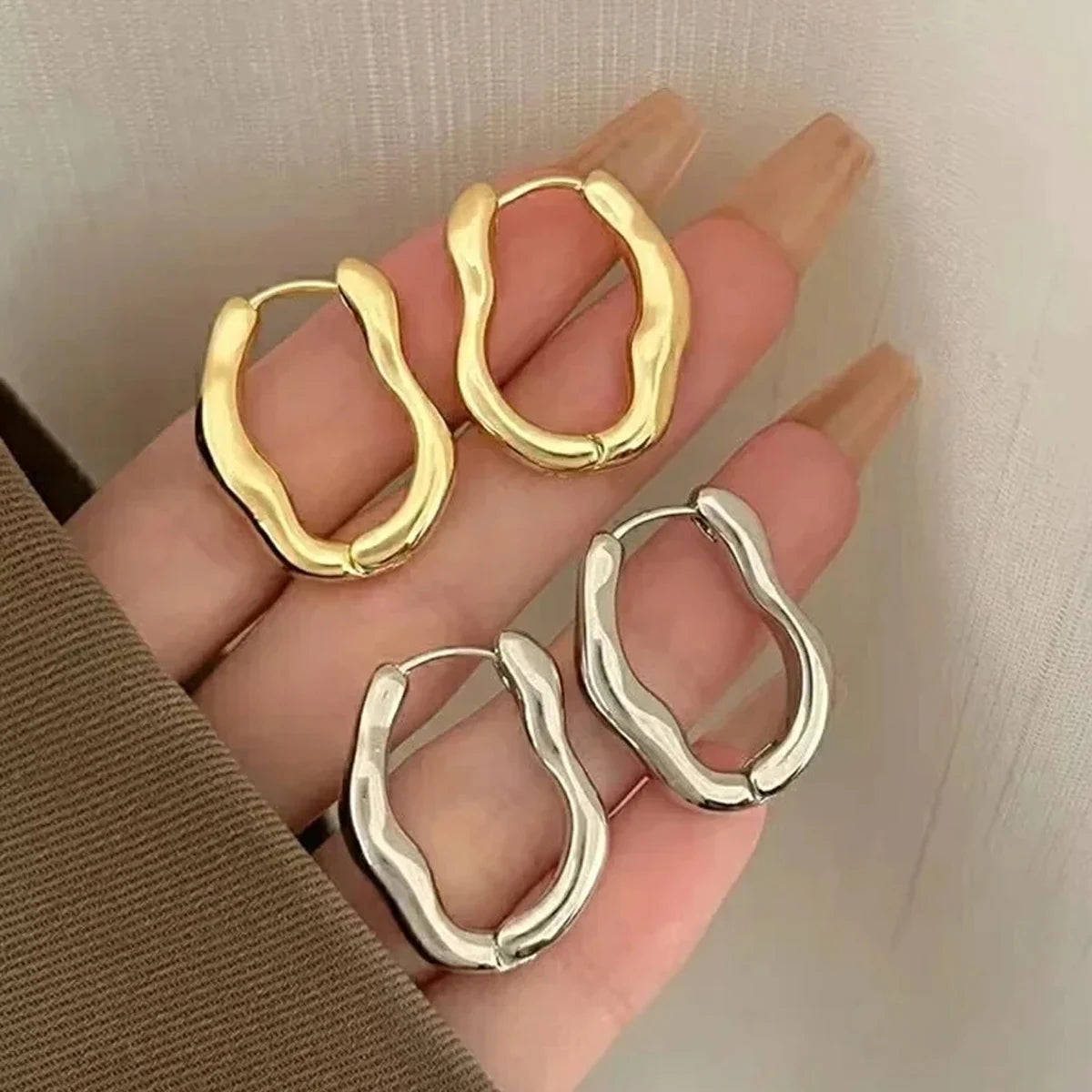 Irregular Geometric Earrings for Women's - Jewelry Precision