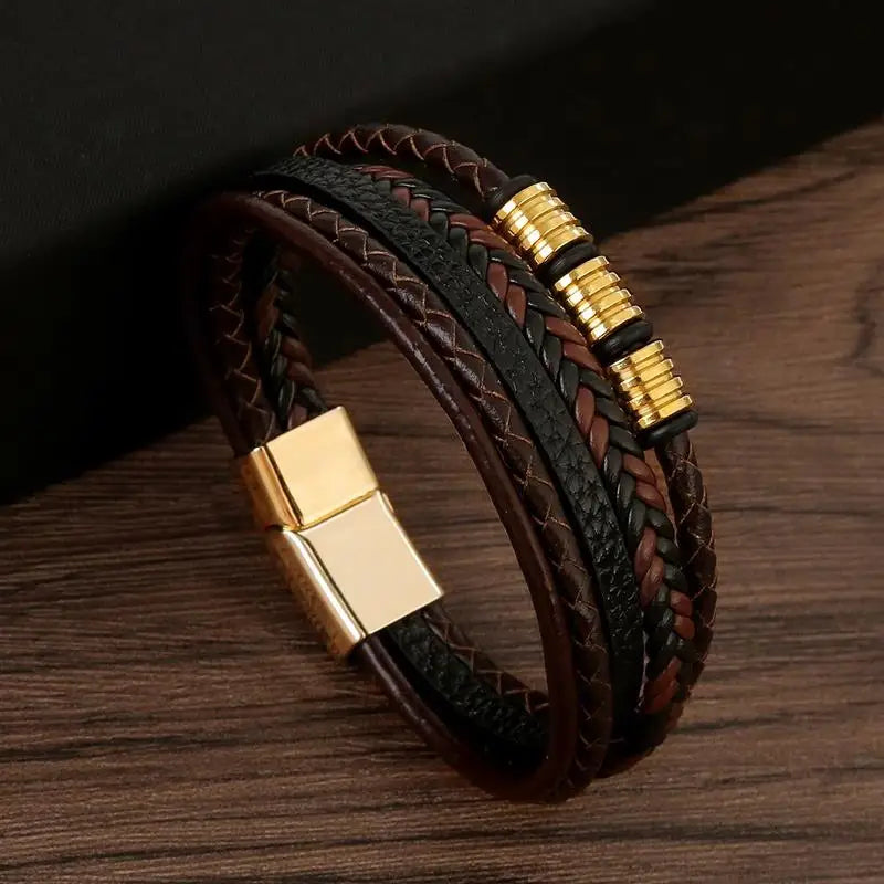 Classic Men's Leather Bracelet New Style Hand-woven Multi-layer Combination Accessory Fashion Man Jewelry Wholesale Dropshipping Jewelry Precision