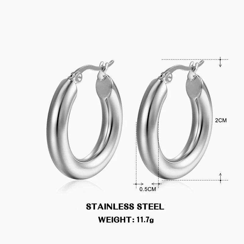 Classic Fashion Smooth Round Hoop Earrings For Women Jewelry Precision