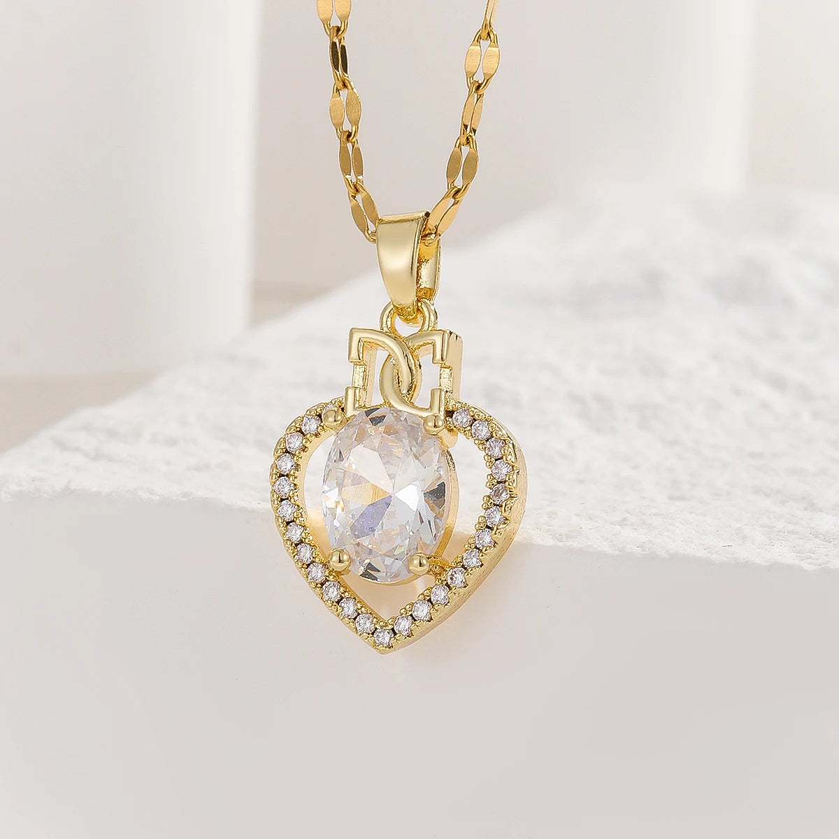 High-end Necklace For Women, European and American Retro Temperament, Zircon Love Earrings, Necklace, Ring For Women Jewelry Precision