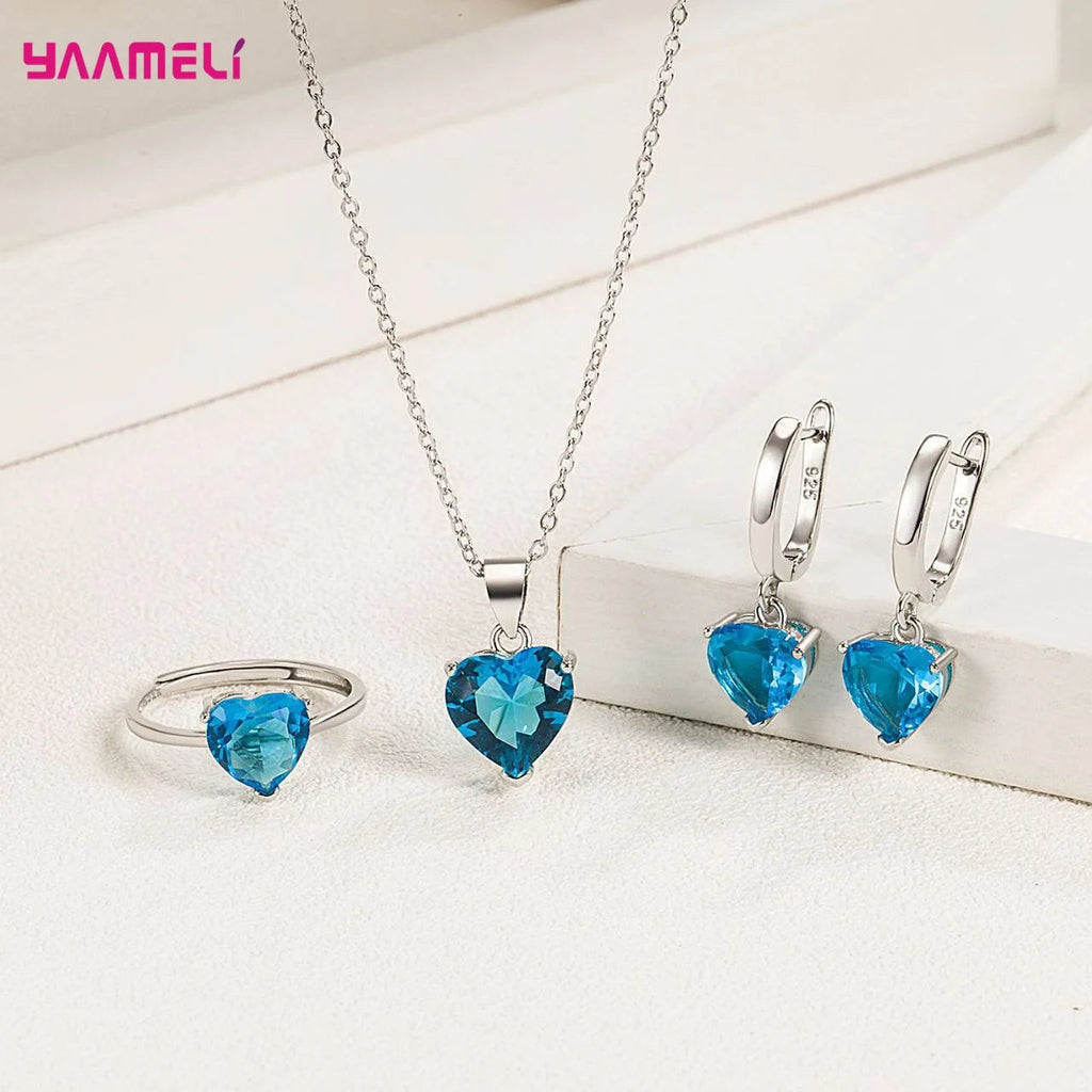 Fine 925 Sterling Silver Color Jewelry Gift Sets for Women Jewelry Precision