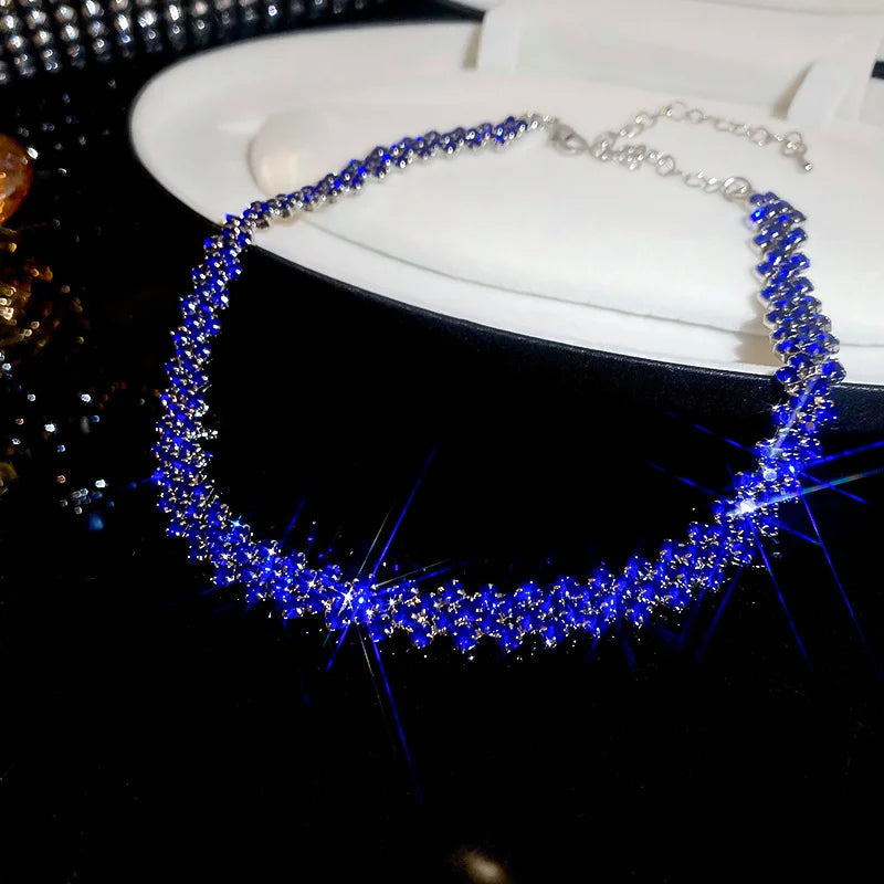 Luxury Shiny Full Rhinestone Choker Necklace for Women Personalized Geometric Crystal Necklaces Wedding Jewelry Party Gifts Jewelry Precision