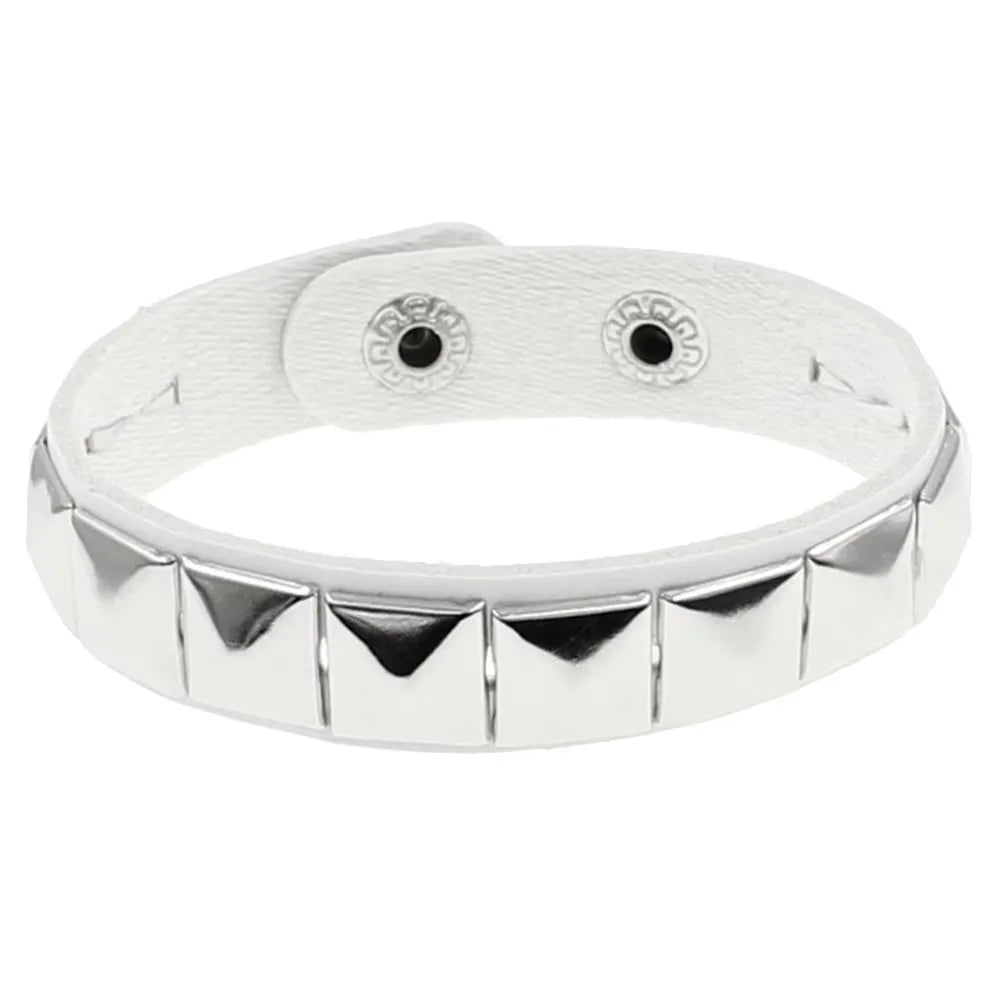 Unique Rivet PU Leather Spiked Studded Bracelet Bangle Gothic Jewelry Rivet Bracelet Punk Cuff Wrap Men Women Metal Wristband Jewelry Precision