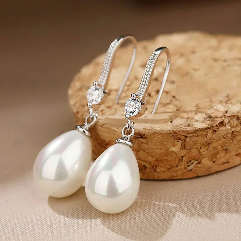 Earrings New Temperament Simple Water High-end Pearl Earrings Jewelry Precision