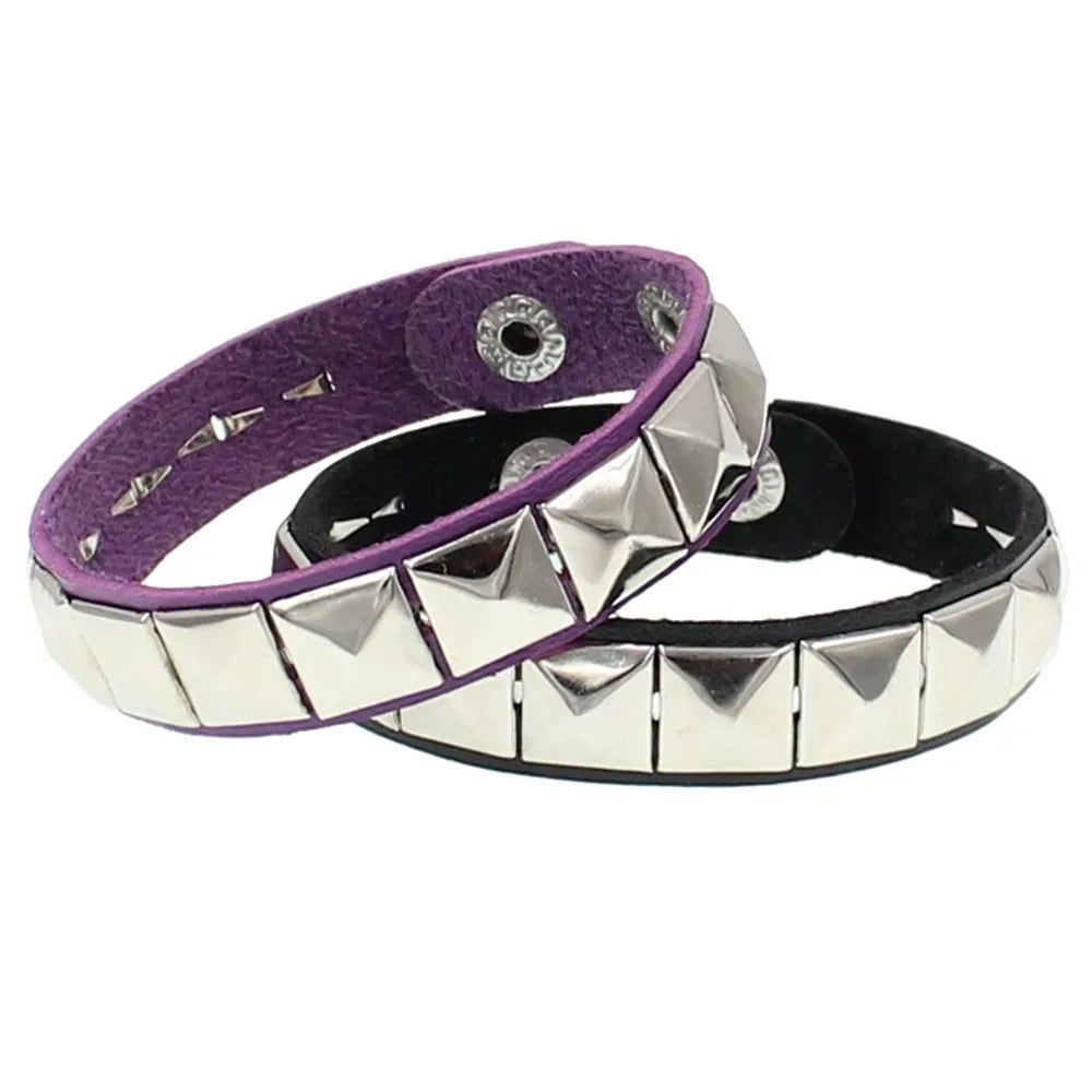 Unique Rivet PU Leather Spiked Studded Bracelet Bangle Gothic Jewelry Rivet Bracelet Punk Cuff Wrap Men Women Metal Wristband Jewelry Precision