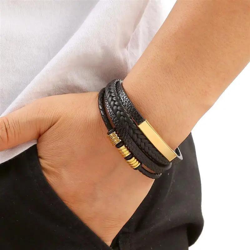 Classic Men's Leather Bracelet New Style Hand-woven Multi-layer Combination Accessory Fashion Man Jewelry Wholesale Dropshipping Jewelry Precision