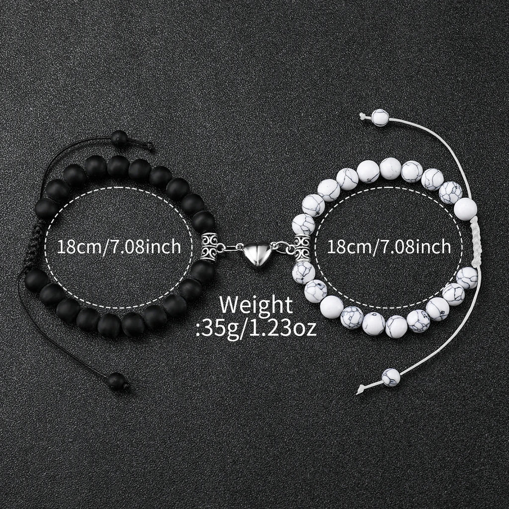 4PCS Couple Watches Fashion Arabic Women Quartz Watch Casual Silicone Band Wristwatches Magnet Heart-Shaped Bracelets Set Jewelry Precision