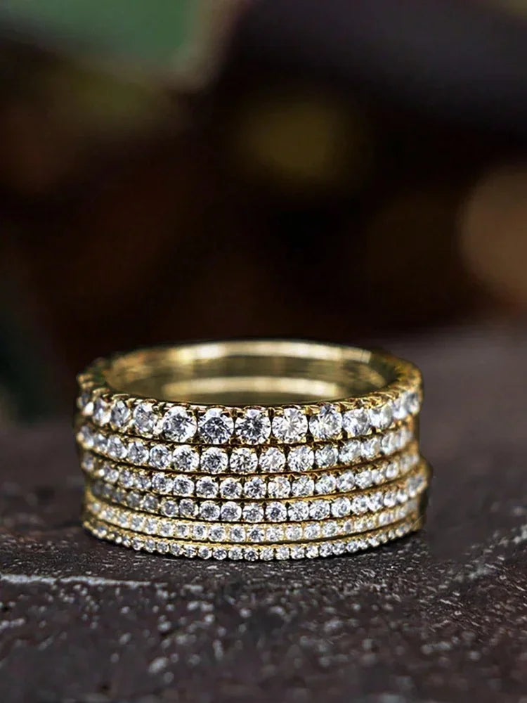 925 Sterling Silver Luxury Fashionable 1.4MM 1.6MM 1.8MM Full Zircon Ring For Women Engagement Wedding High Quality Fine Jewelry Jewelry Precision