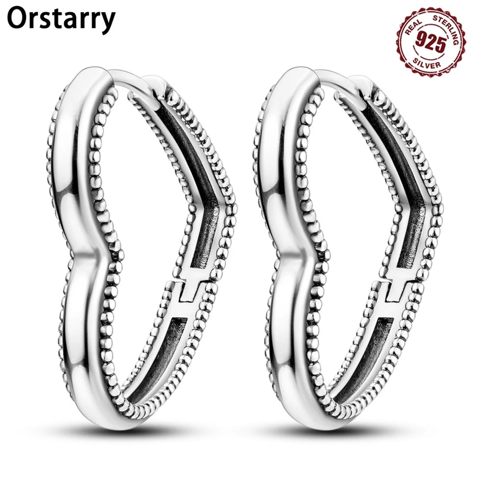925 Sterling Silver Simple Love Heart Series Jewelry Zircon Circle Hoop Earrings Women Fine Earring S925Jewelry Gift Accessories Jewelry Precision