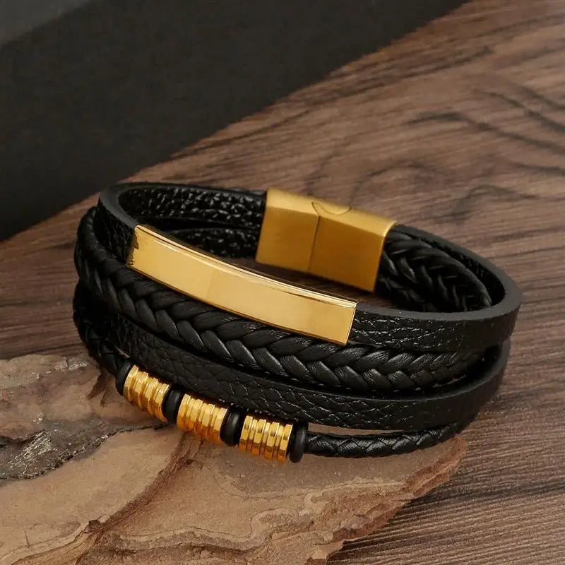 Classic Men's Leather Bracelet New Style Hand-woven Multi-layer Combination Accessory Fashion Man Jewelry Wholesale Dropshipping Jewelry Precision
