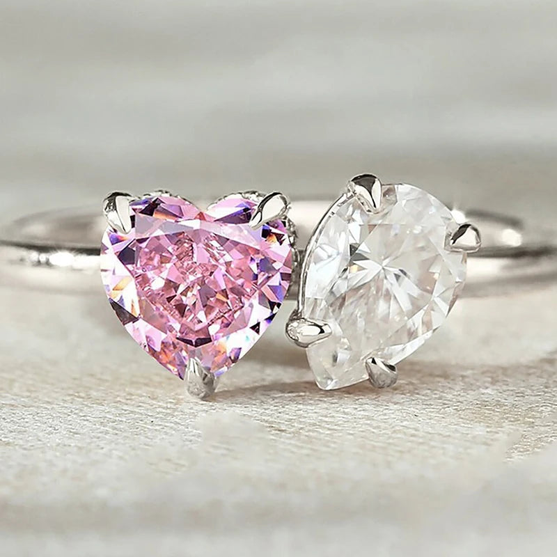 925 Sterling Silver Simplicity Classic Zircon Water Drop Ring For Women Jewelry Precision