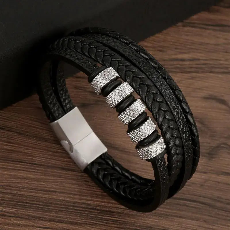 Classic Men's Leather Bracelet New Style Hand-woven Multi-layer Combination Accessory Fashion Man Jewelry Wholesale Dropshipping Jewelry Precision