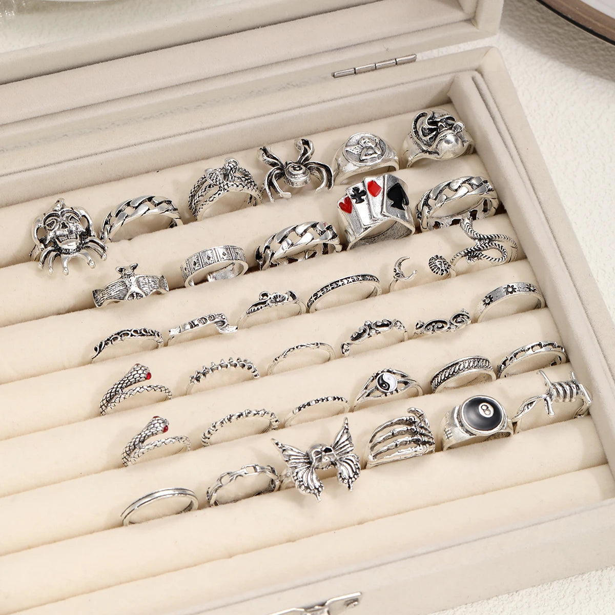 35 Pcs Gothic Ring Set for Men Women Jewelry Precision