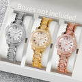 3PCS Women Watches Fashion Full Rhinestone Quartz Watch Stainless Steel Band Wristwatches（Without Box） Jewelry Precision