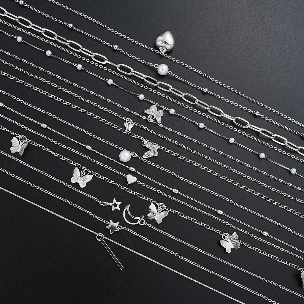 13Pcs/Set Simple Temperament Necklace Set Butterfly Jewelry Precision