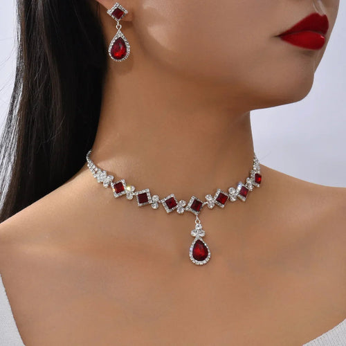 3-piece Women's Claw Chain Series Geometric Droplet Earrings Necklace Set Wedding Banquet Party Holiday Gift 8056 Jewelry Precision