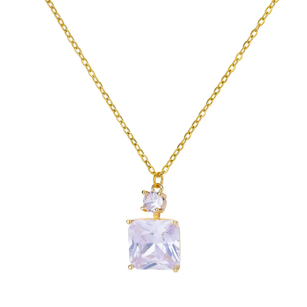 Free Shipping Luxury Zircon Geometric Necklace For Women Jewelry Precision