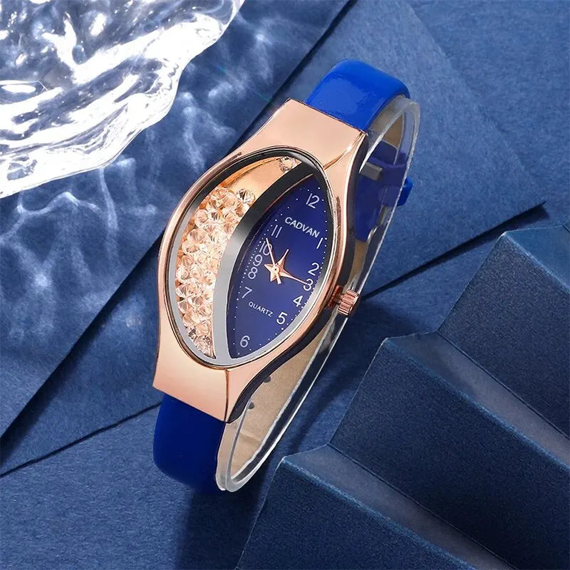 6PCS Set Women Fashion Quartz Watch Female Clock Rhinestone Dial Luxury Brand Design Women Watches Simple Ladies WristWatch Jewelry Precision