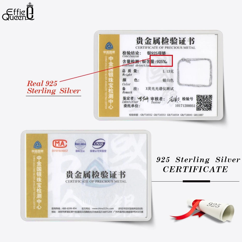 Effie Queen 925 Silver Basic Chain Necklace Woman Jewelry Precision