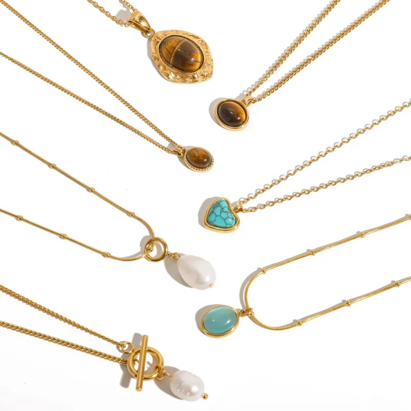 Women's Titanium Steel Light Luxury Pearl Necklace Jewelry Precision