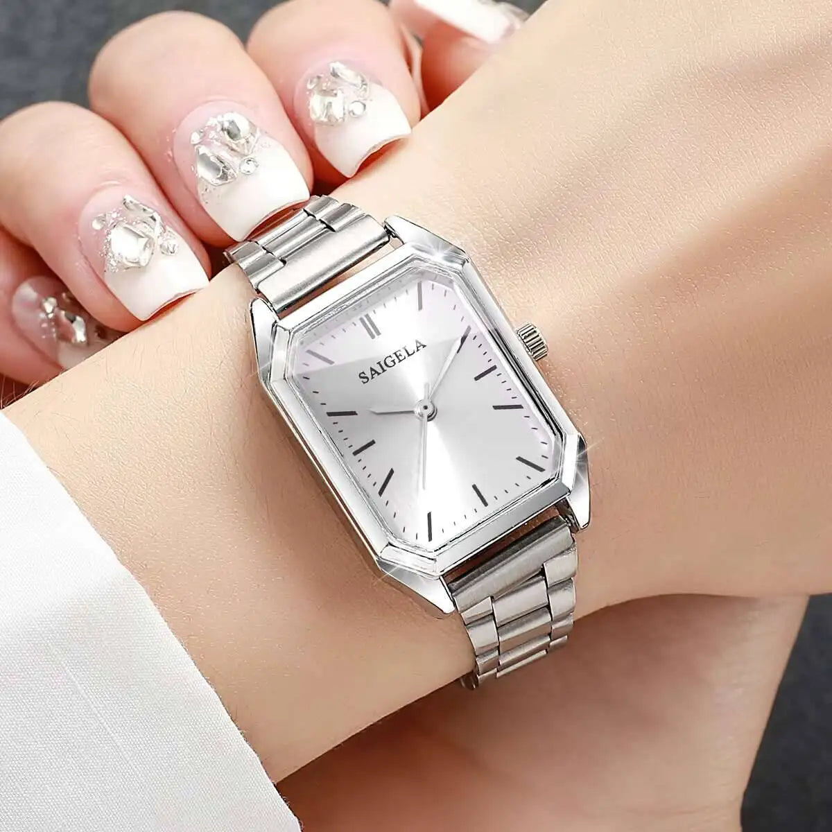 Fashion Rectangle Women Watches Simple Analog Quartz Wristwatch for Girls Clock Gift Reloj Mujer（Without Box） Jewelry Precision
