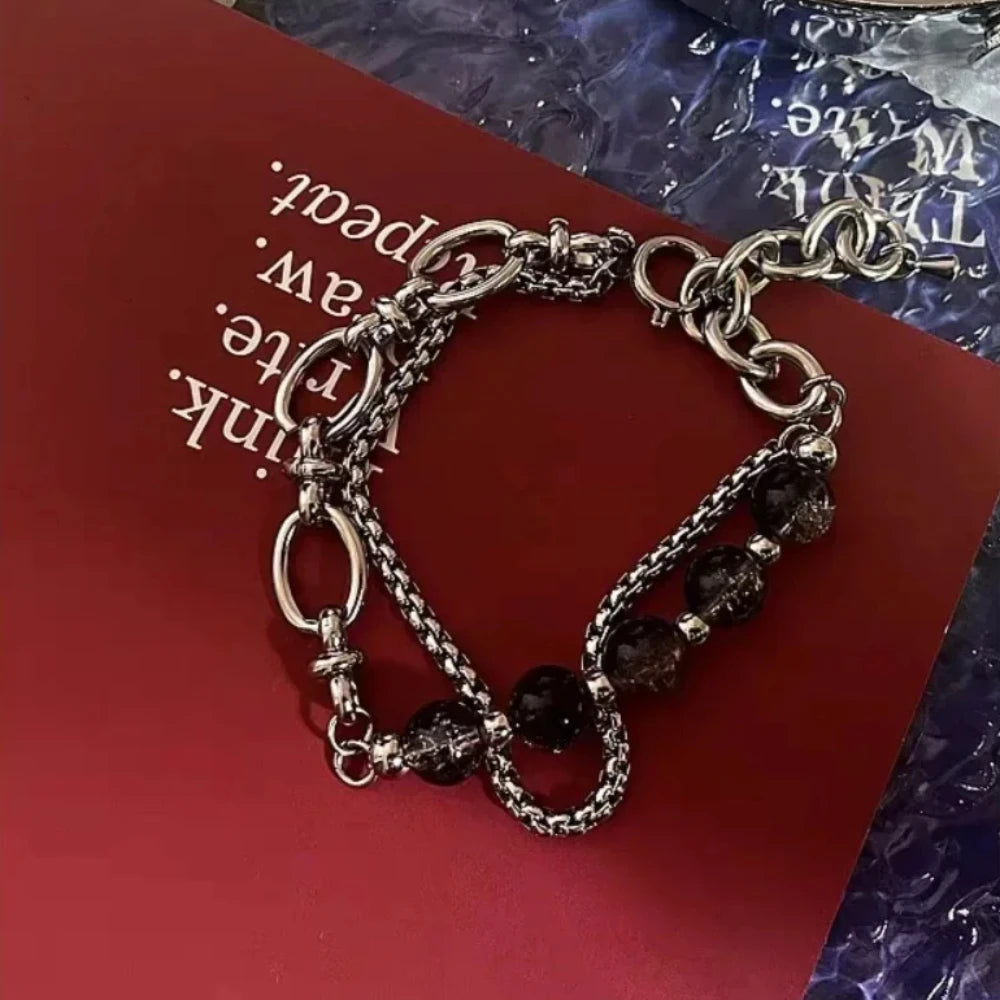 2024 Retro Black Cracking Beads Bracelet for Men Women Jewelry Precision