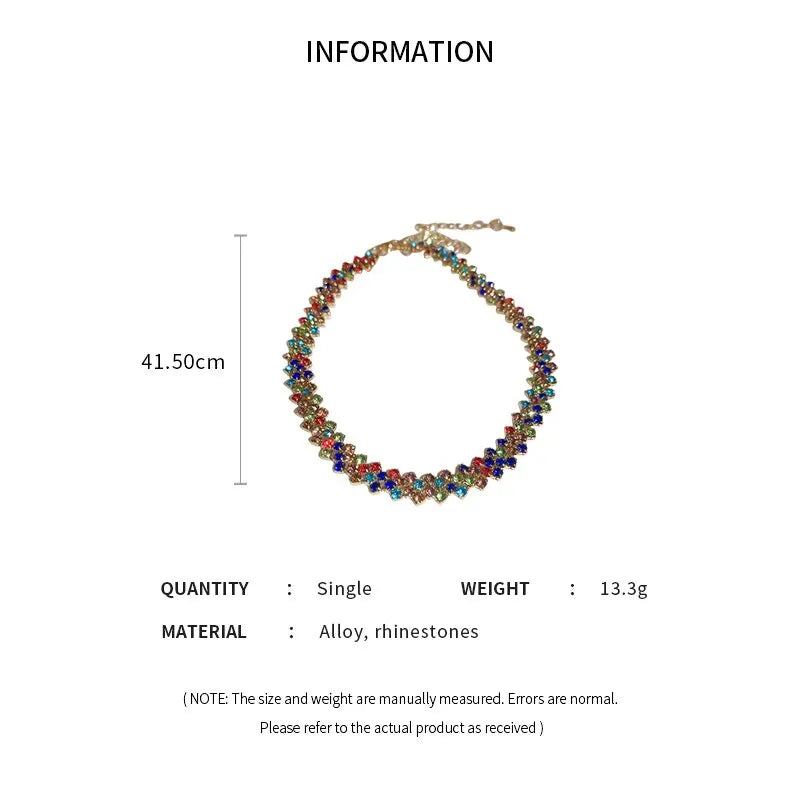 Luxury Shiny Full Rhinestone Choker Necklace for Women Personalized Geometric Crystal Necklaces Wedding Jewelry Party Gifts Jewelry Precision