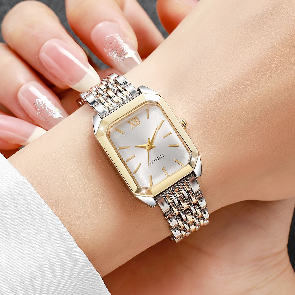 Fashion Rectangle Women Quartz Watch Ladies Roma Dial Wristwatch Reloj Mujer Girls Clock Gift (Without Box) Jewelry Precision