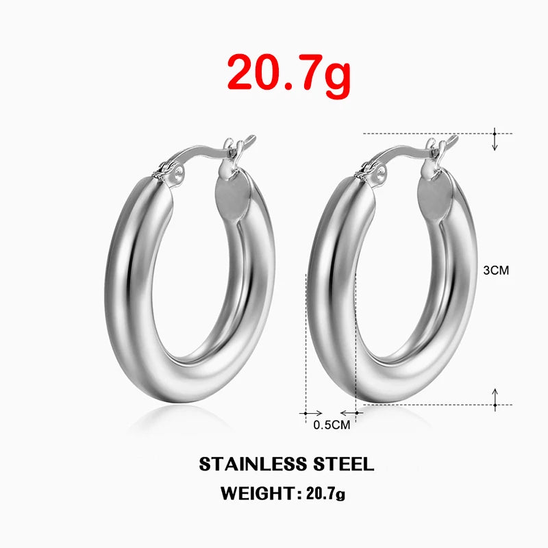 Classic Fashion Smooth Round Hoop Earrings For Women Jewelry Precision