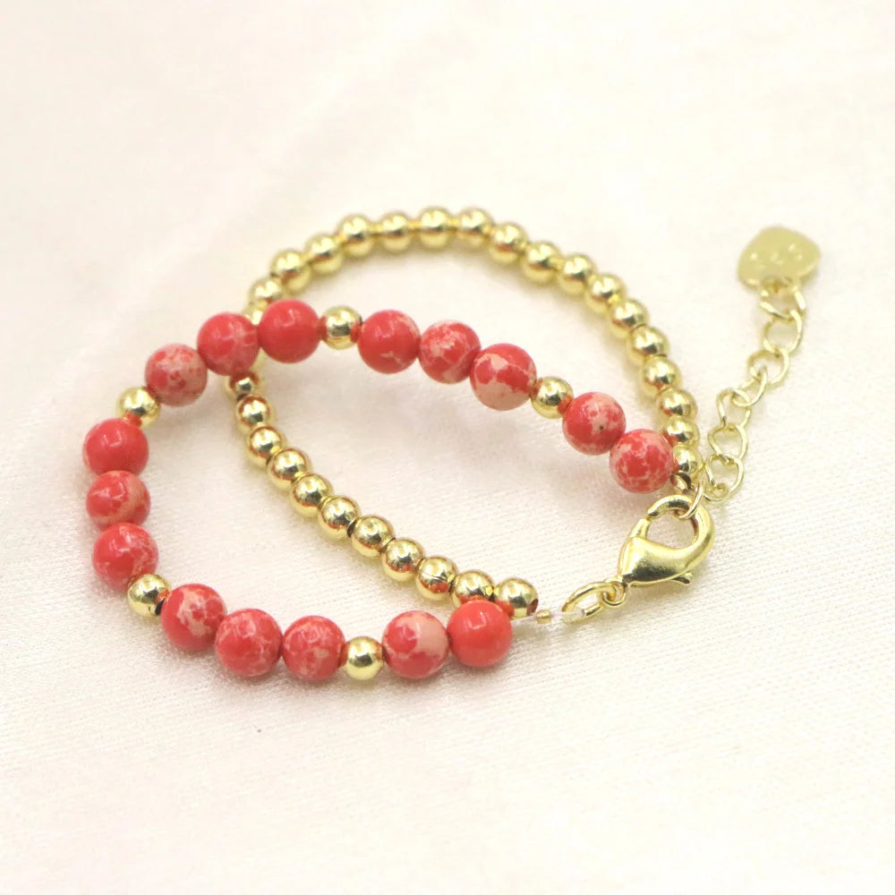 Lovely Fashion Natural Stone Bead Bracelet Baby Girls Lobster Clasp Accessories Girls Yoga Christmas Wedding Gift Jewelry Charm Jewelry Precision