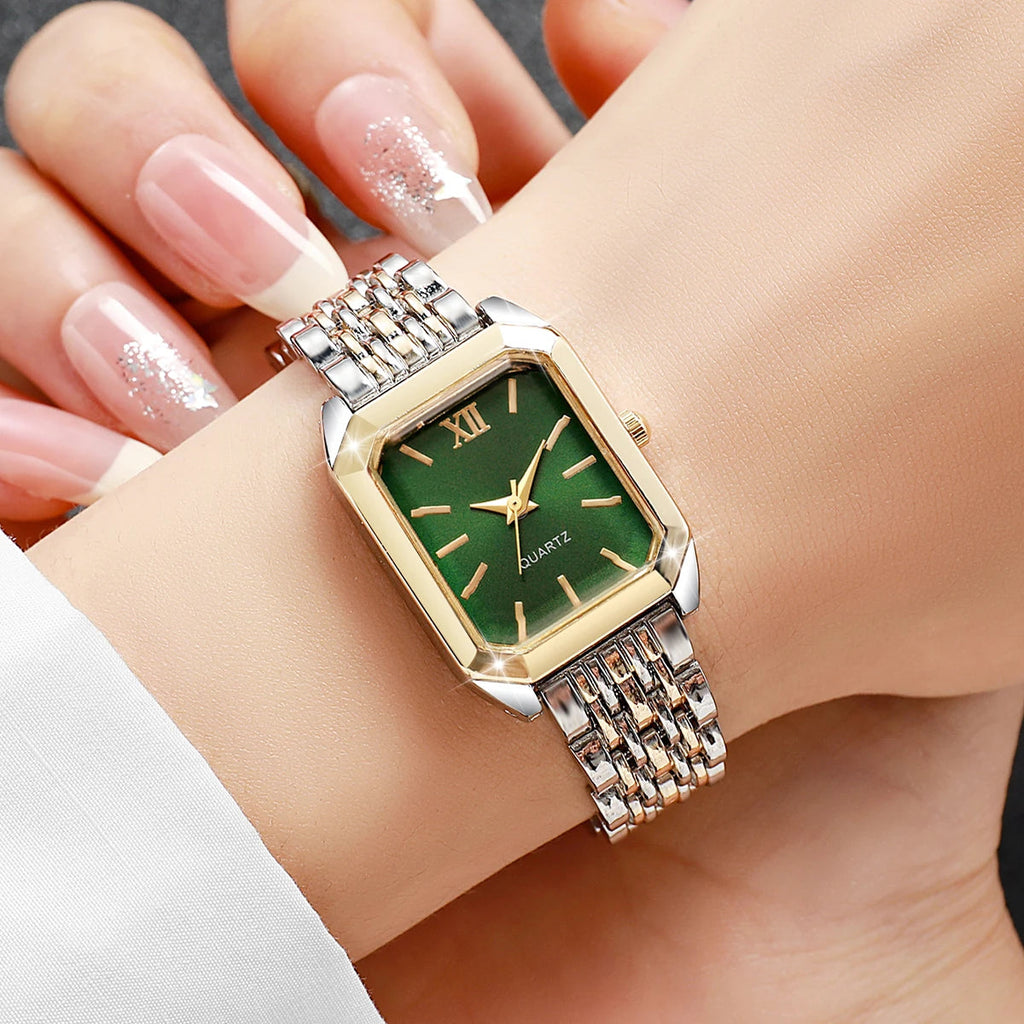 Fashion Rectangle Women Quartz Watch Ladies Roma Dial Wristwatch Reloj Mujer Girls Clock Gift (Without Box) Jewelry Precision