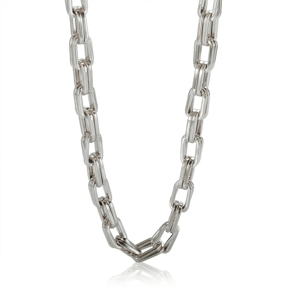 Thick Flat Cuban Link Chain Stainless Steel Necklace Bracelet Jewelry Jewelry Precision