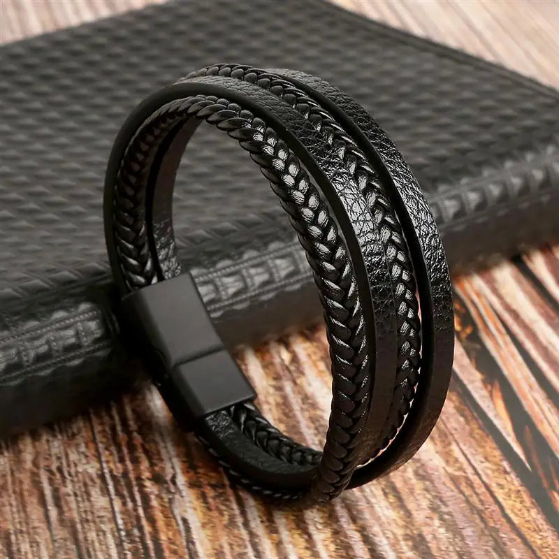 Classic Men's Leather Bracelet New Style Hand-woven Multi-layer Combination Accessory Fashion Man Jewelry Wholesale Dropshipping Jewelry Precision