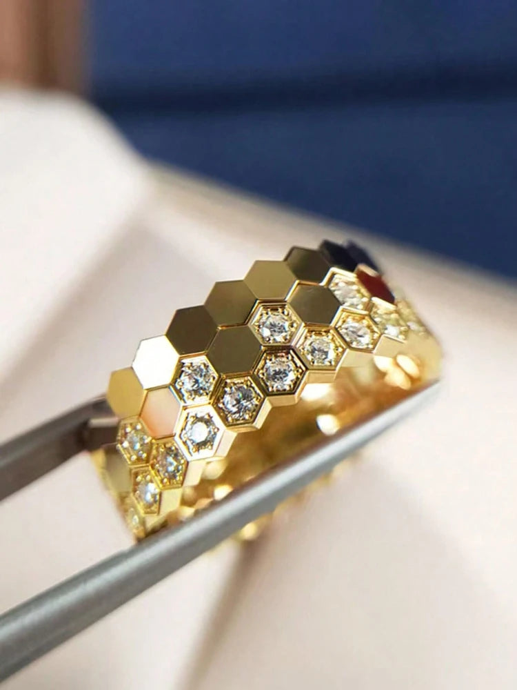 925 Sterling Silver Vintage Geometric Shape Zircon Rings For Women Gift Match Daily Party High Quality Fine Jewelry Accessories Jewelry Precision