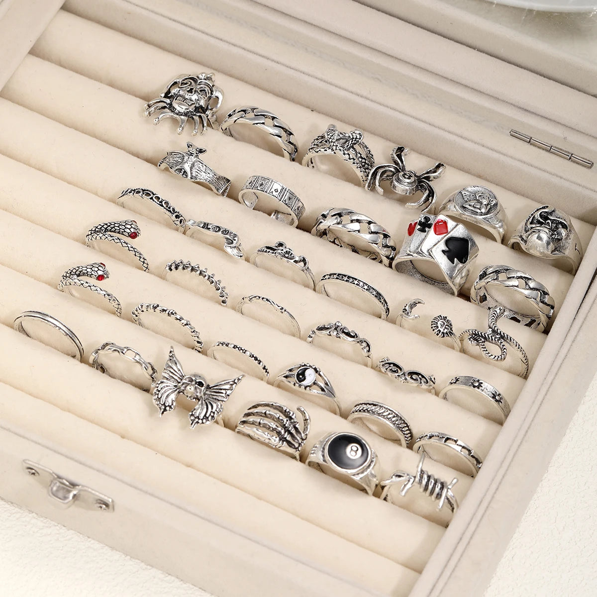 35 Pcs Gothic Ring Set for Men Women Jewelry Precision