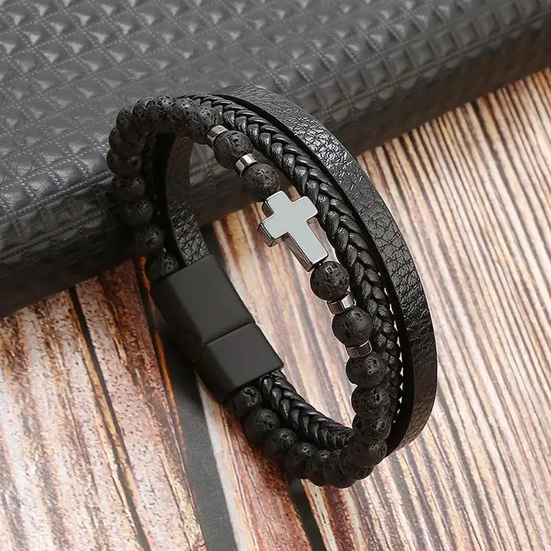 Classic Men's Leather Bracelet New Style Hand-woven Multi-layer Combination Accessory Fashion Man Jewelry Wholesale Dropshipping Jewelry Precision