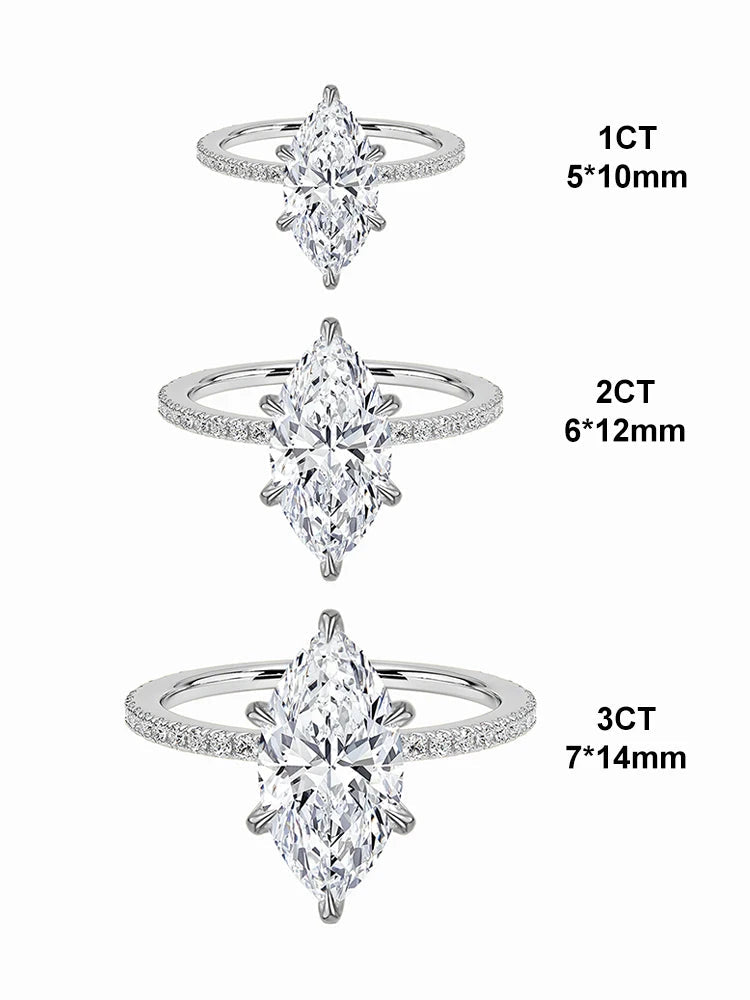 925 Sterling Silver Simple Classic 1-3Carat Horse Eye Zircon Ring For Women Engagement Wedding Luxury High Quality Fine Jewelry Jewelry Precision