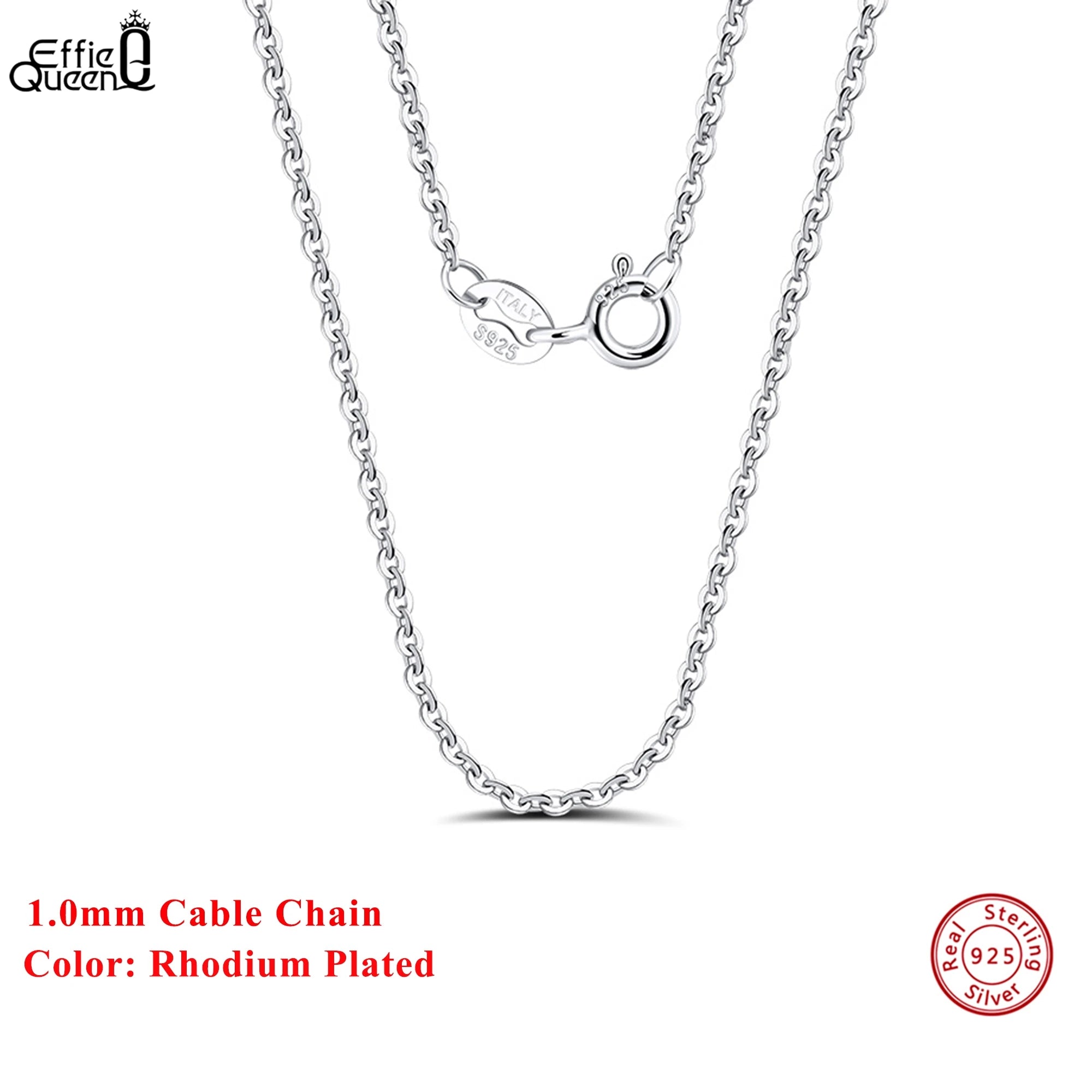 Effie Queen 925 Silver Basic Chain Necklace Woman Jewelry Precision