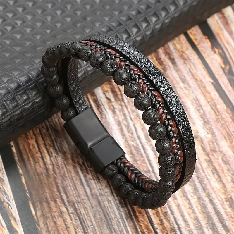 Classic Men's Leather Bracelet New Style Hand-woven Multi-layer Combination Accessory Fashion Man Jewelry Wholesale Dropshipping Jewelry Precision