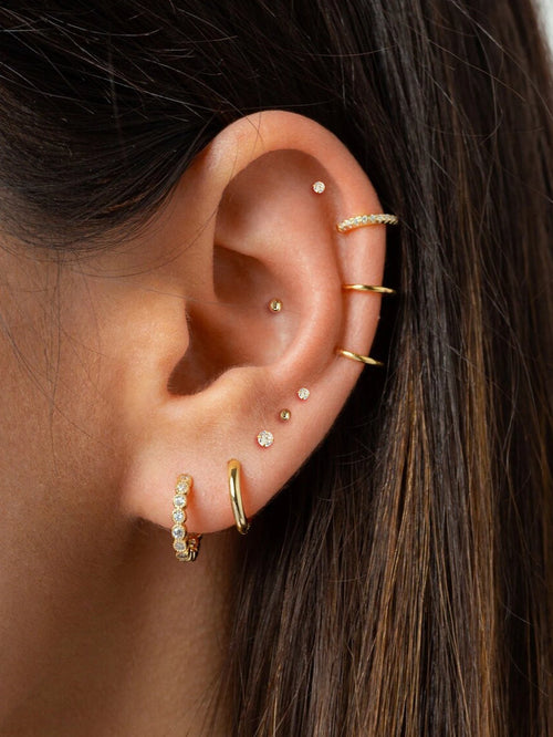 10 Pairs Small Gold Hoop Stud Earrings for Women - Jewelry Precision