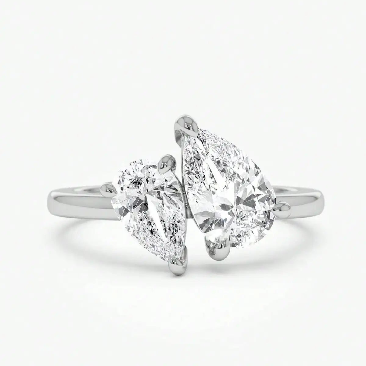 925 Sterling Silver Simplicity Classic Zircon Water Drop Ring For Women Jewelry Precision