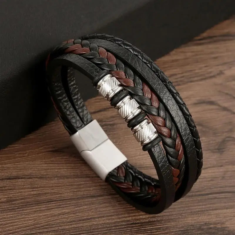 Classic Men's Leather Bracelet New Style Hand-woven Multi-layer Combination Accessory Fashion Man Jewelry Wholesale Dropshipping Jewelry Precision