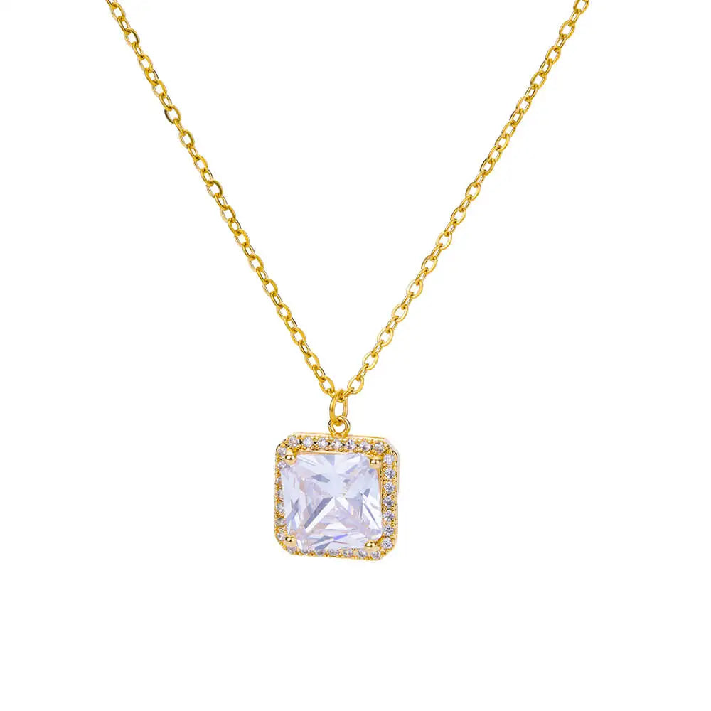 Free Shipping Luxury Zircon Geometric Necklace For Women Jewelry Precision