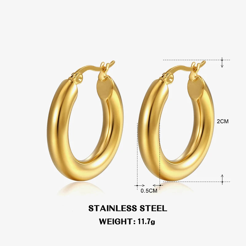 Classic Fashion Smooth Round Hoop Earrings For Women Jewelry Precision