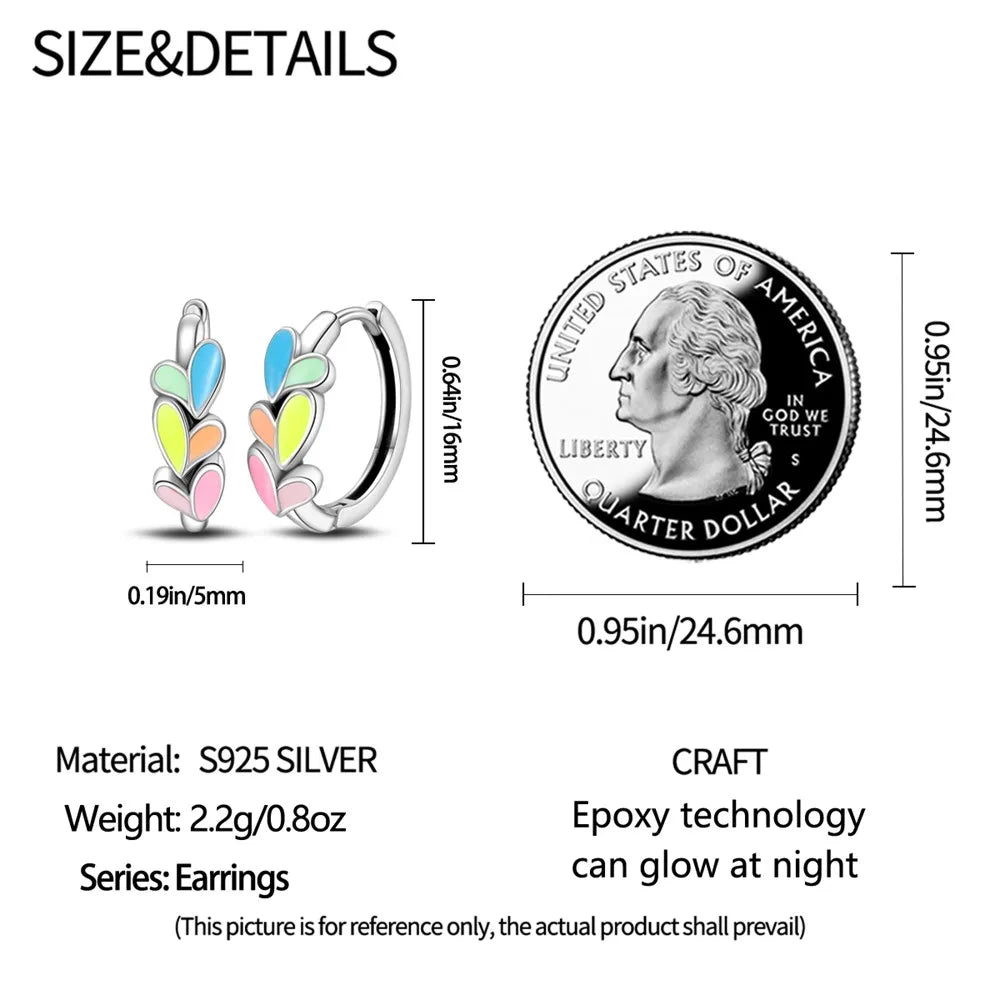 925 Sterling Silver Simple Love Heart Series Jewelry Zircon Circle Hoop Earrings Women Fine Earring S925Jewelry Gift Accessories Jewelry Precision