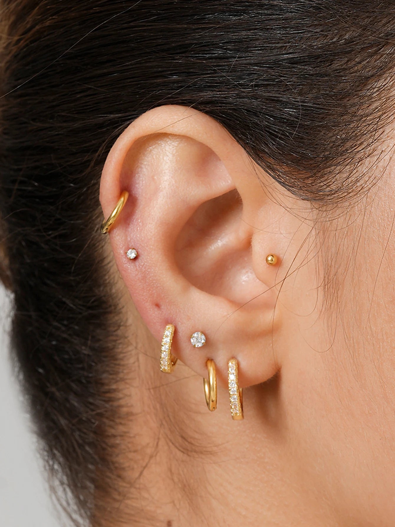 10 Pairs Small Gold Hoop Stud Earrings for Women - Jewelry Precision