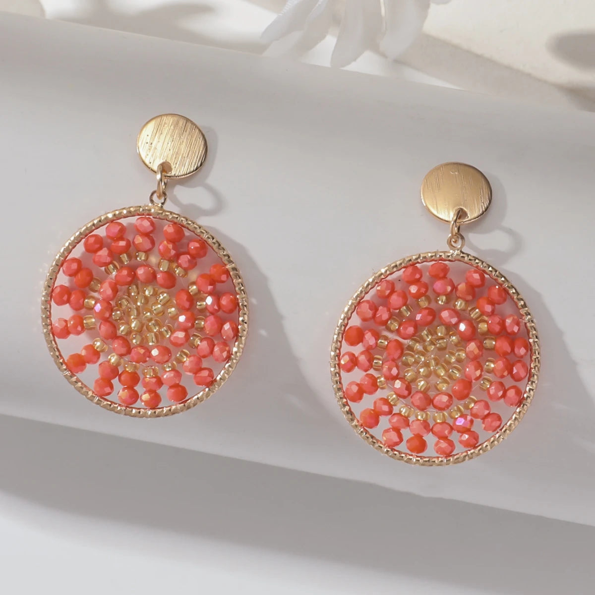 Boho Ethnic Style Seed Beaded Drop Earrings for Women Ladies Creative Jewelry Precision