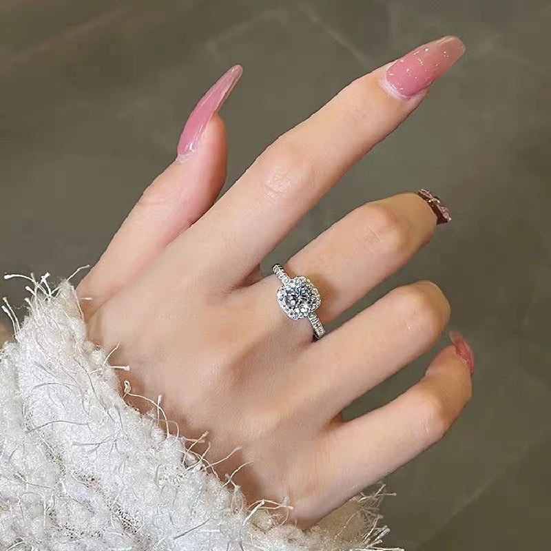 Luxury Clear CZ Heart Finger Ring for Women Wholesale 925 Sterling Silver Wedding Engagement Statement Fashion Fine Jewelry Jewelry Precision